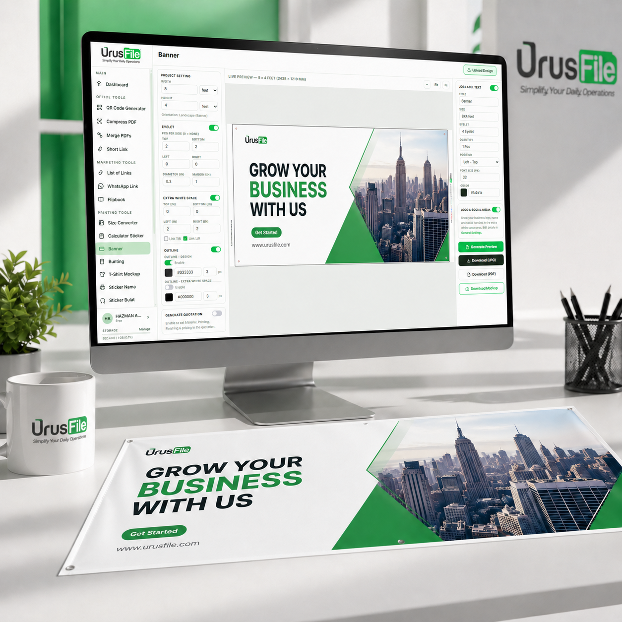 Banner template preview